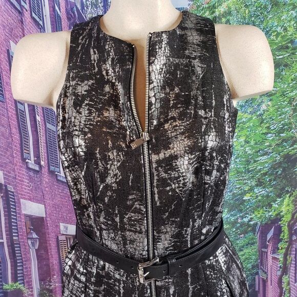 Michael Kors Black and Silver Dress, Size 2 - Picture 2 of 6